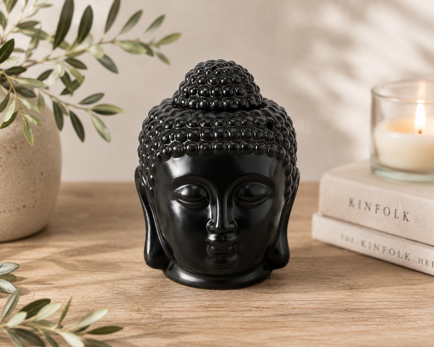 Buddha Duftlampe -Sort Keramikk