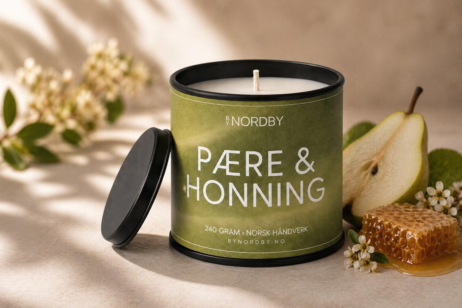 Pære & Honning -Duftlys 240g