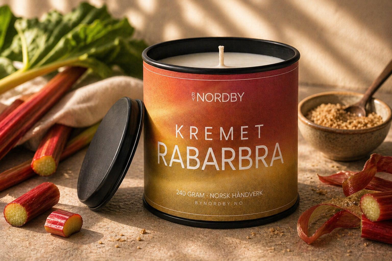 Kremet Rabarbra -Duftlys 240g