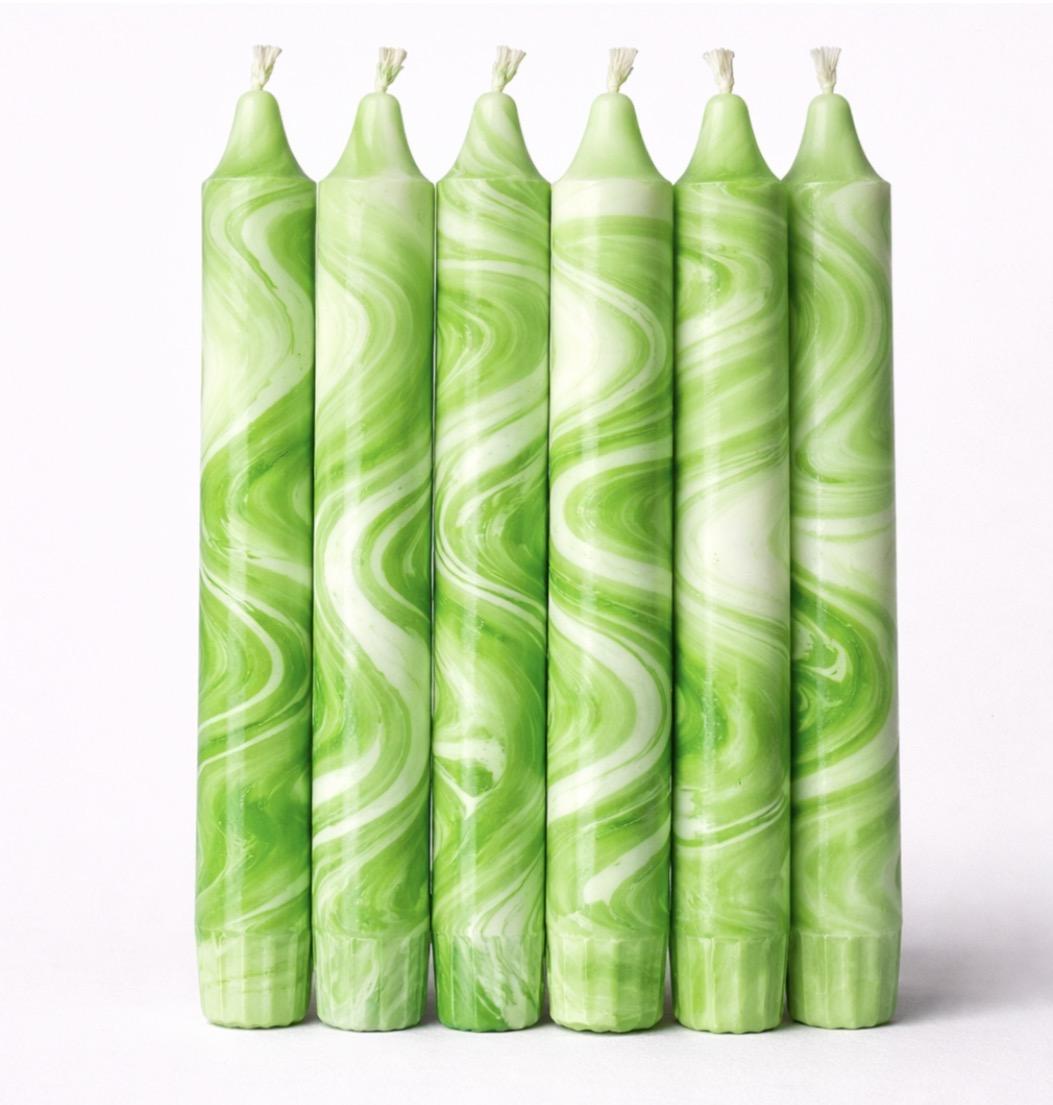 Grønn Marble -Kronelys 20cm